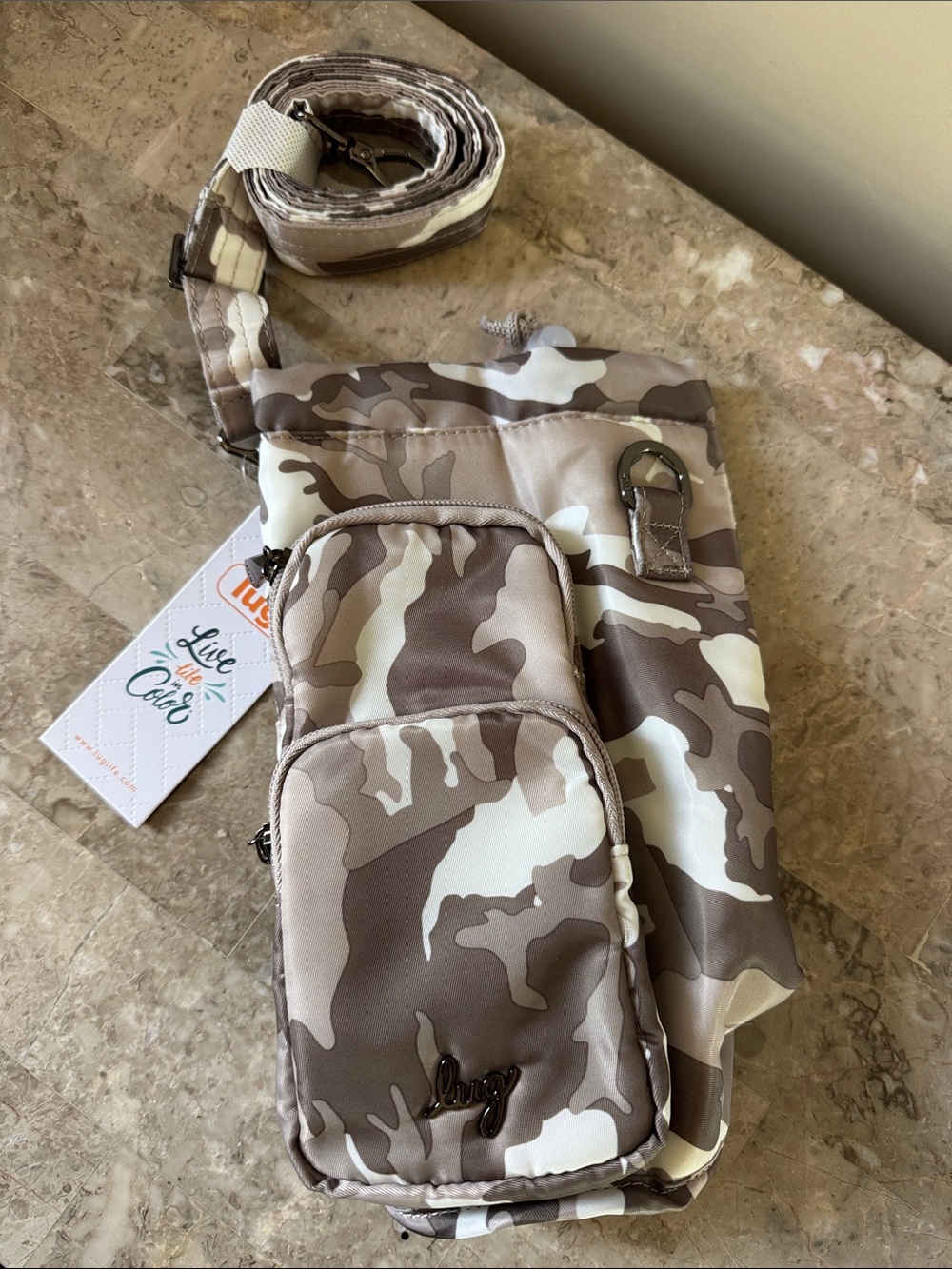 lug Taupe Camouflage Sling water bottle carrier Belt Bag